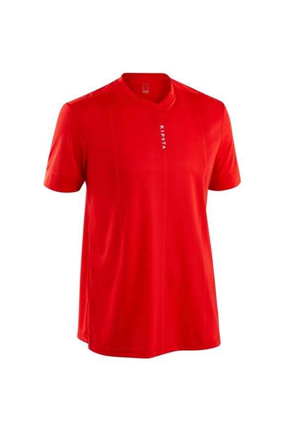 KIPSTA - Koszulka piłkarska dla dorosłych Kipsta F500. Kolor: czerwony. Materiał: poliester, materiał. Sport: piłka nożna