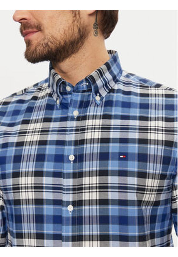 TOMMY HILFIGER - Tommy Hilfiger Koszula Heritage MW0MW37566 Niebieski Regular Fit. Kolor: niebieski. Materiał: bawełna