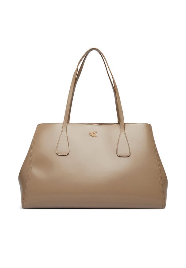 Torebka Calvin Klein. Kolor: beżowy
