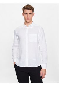 J.Lindeberg Koszula Clean FMST07687 Biały Slim Fit. Kolor: biały. Materiał: len