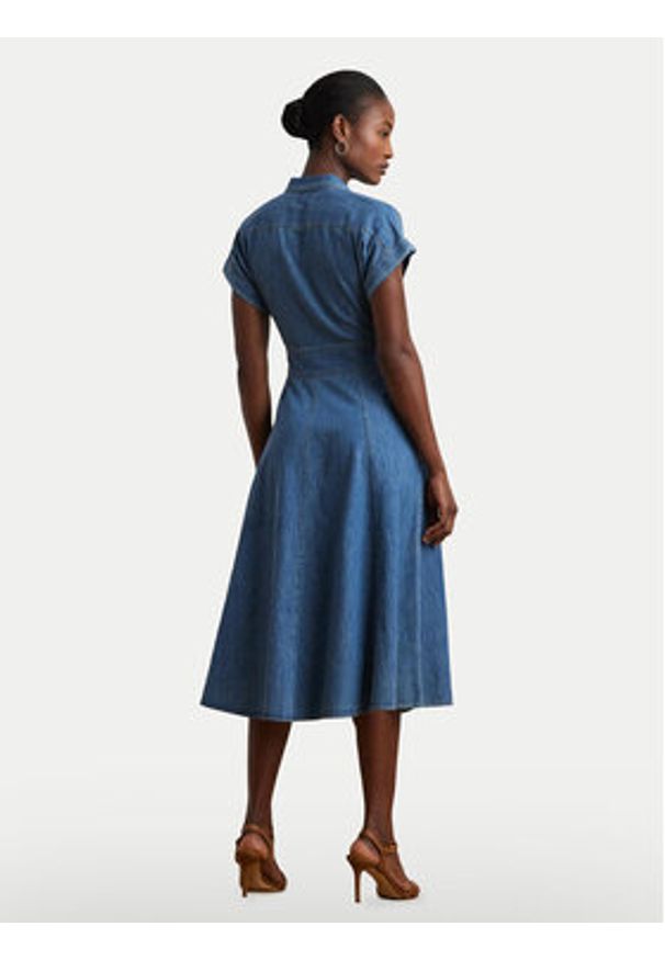 Lauren Ralph Lauren - LAUREN RALPH LAUREN Sukienka jeansowa 250963908001 Niebieski Regular Fit. Kolor: niebieski. Materiał: bawełna