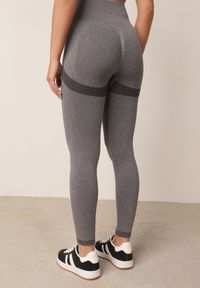 Born2be - Szare Legginsy z Wysokim Stanem z Modelującymi Wstawkami Onorata. Okazja: na co dzień. Stan: podwyższony. Kolor: szary. Materiał: prążkowany. Długość: krótkie. Styl: casual #5