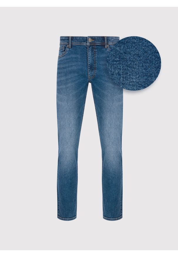 Pako Lorente - PAKO LORENTE - Granatowe jeansowe spodnie męskie. Kolor: niebieski, szary. Materiał: jeans