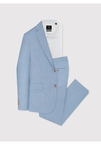 Pako Lorente - PAKO LORENTE – Błękitne męskie spodnie garniturowe. Kolor: niebieski. Materiał: wełna. Styl: elegancki #5