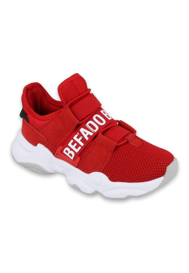 Befado obuwie dziecięce 516Y064 czerwone. Kolor: czerwony. Materiał: guma, tkanina. Sport: turystyka piesza