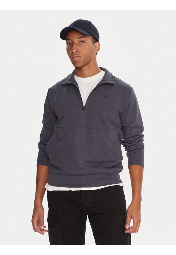 G-Star RAW - G-Star Raw Bluza Nifous Half Zip D26305-D566 Granatowy Regular Fit. Kolor: niebieski. Materiał: syntetyk