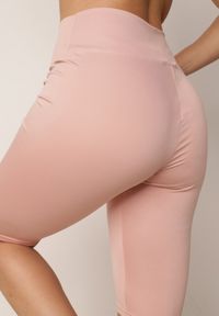 Born2be - Różowe Szorty Kolarki z Wysokim Stanem i Modelującym Pasem Toadgrass. Stan: podwyższony. Kolor: różowy. Styl: elegancki #8