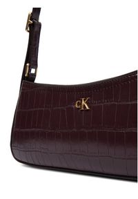 Calvin Klein Torebka Ck Croc Small LV04F3283G Bordowy. Kolor: czerwony. Materiał: skórzane