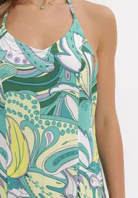 Born2be - Zielona Sukienka Hyriope. Kolor: zielony. Materiał: wiskoza. Długość rękawa: bez rękawów. Wzór: nadruk. Sezon: lato. Długość: maxi #4