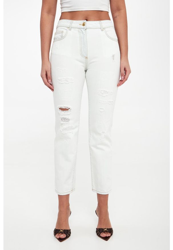 Elisabetta Franchi - Jeansy damskie strzępione ELISABETTA FRANCHI