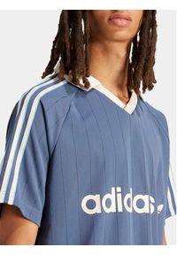 Adidas - adidas T-Shirt Pinstripe IU0199 Niebieski Regular Fit. Kolor: niebieski. Materiał: syntetyk