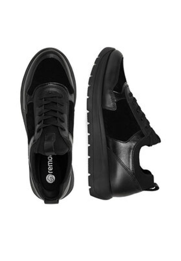Remonte Sneakersy D2V00-00 Czarny. Kolor: czarny. Materiał: skóra