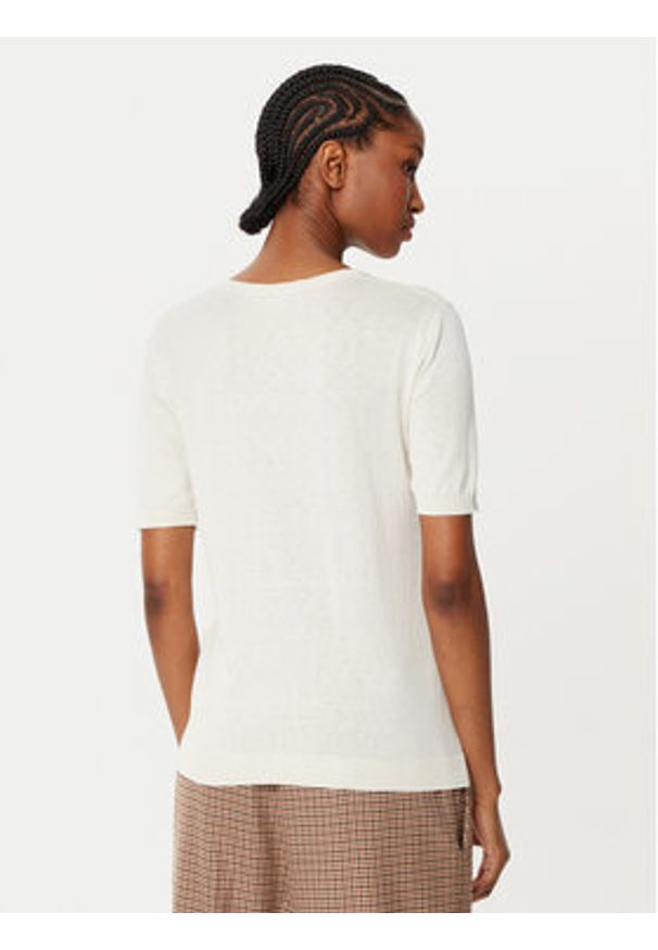 Weekend Max Mara Sweter Zibetto 2515361041 Écru Regular Fit. Materiał: bawełna, jedwab