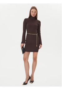 MICHAEL Michael Kors Sukienka dzianinowa MF583C633D Brązowy Slim Fit. Kolor: brązowy. Materiał: wiskoza #3
