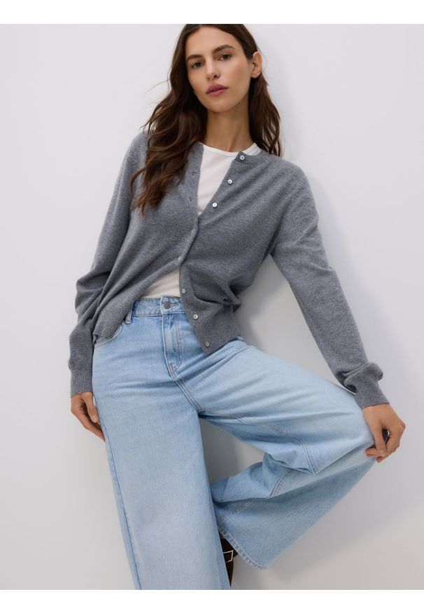 Reserved - Jeansy wide leg - niebieski. Kolor: niebieski