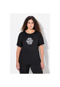 ULLA POPKEN - Damskie Koszulka funkcyjna Future okrągły dekolt rękaw 1/2. Kolekcja: plus size. Kolor: czarny. Materiał: poliester, materiał, elastan #1