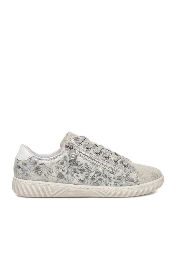 Sneakersy Rieker. Kolor: srebrny