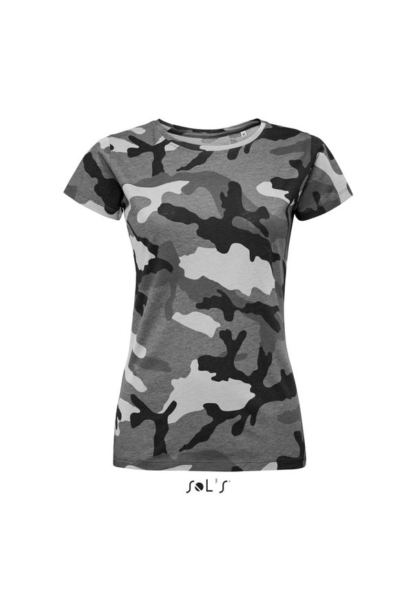 SOL'S - Koszulka damska Sol's Camo. Kolor: szary