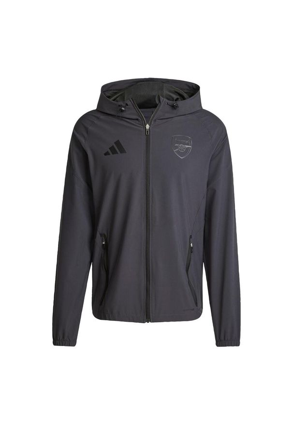 Adidas - Kurtka Arsenal Tiro 25 Competition Vis Tech Travel. Kolor: szary. Materiał: materiał. Sport: piłka nożna