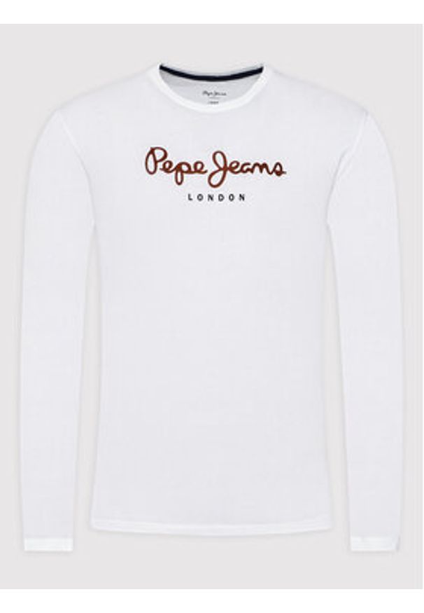 Pepe Jeans Longsleeve Eggo PM508209 Biały Regular Fit. Kolor: biały. Materiał: bawełna. Długość rękawa: długi rękaw