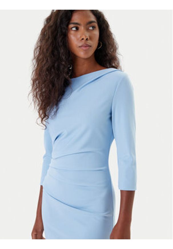 Rinascimento Sukienka koktajlowa CFC0126154003 Błękitny Slim Fit. Kolor: niebieski. Materiał: syntetyk. Styl: wizytowy