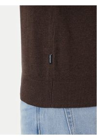 Jack & Jones - Jack&Jones Golf Emil 12157417 Brązowy Regular Fit. Typ kołnierza: golf. Kolor: brązowy. Materiał: bawełna