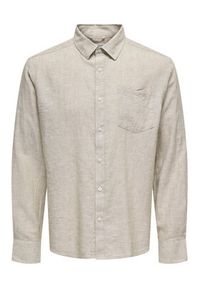 Only & Sons Koszula Caiden 22031804 Beżowy Regular Fit. Kolor: beżowy. Materiał: bawełna #4