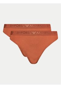 Emporio Armani Underwear Komplet 2 par stringów 163333 4R235 01656 Brązowy. Kolor: brązowy. Materiał: syntetyk