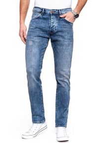 Wrangler - SPODNIE MĘSKIE WRANGLER BOYTON BLUE GOODS W16EHM10G. Stan: obniżony