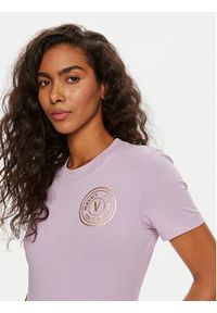 Versace Jeans Couture T-Shirt 76HAHT02 Fioletowy Slim Fit. Kolor: fioletowy. Materiał: bawełna #5