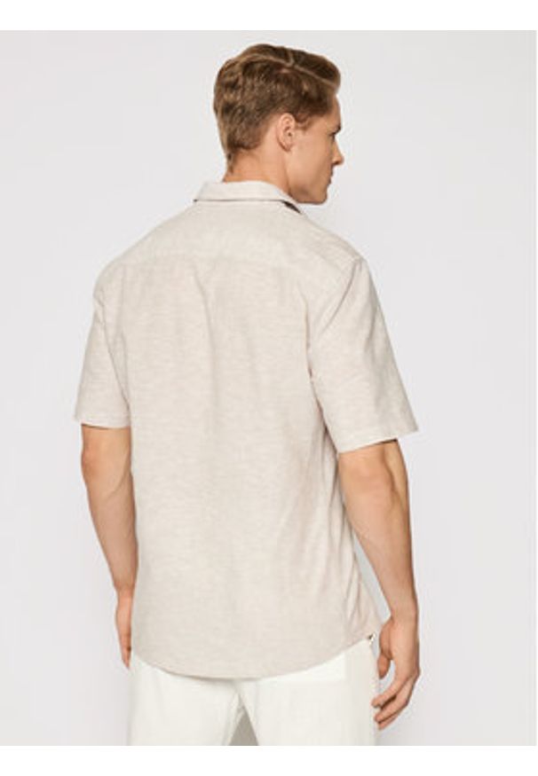 Only & Sons Koszula Caiden 22009885 Beżowy Slim Fit. Kolor: beżowy. Materiał: bawełna, len