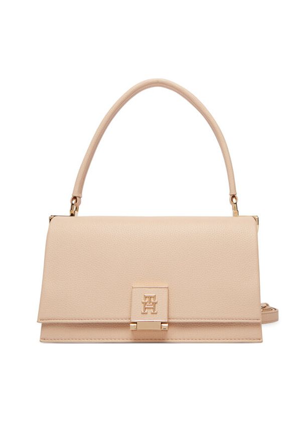 TOMMY HILFIGER - Tommy Hilfiger Torebka Th Monogram Pebble Grain Crossbody Bag AW0AW17216 Różowy. Kolor: różowy. Materiał: skórzane