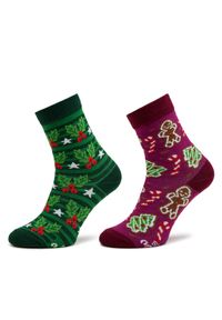 Rainbow Socks Zestaw 2 par wysokich skarpet dziecięcych Xmas Socks Balls Kids Gift Pak 2 Kolorowy. Materiał: materiał. Wzór: kolorowy