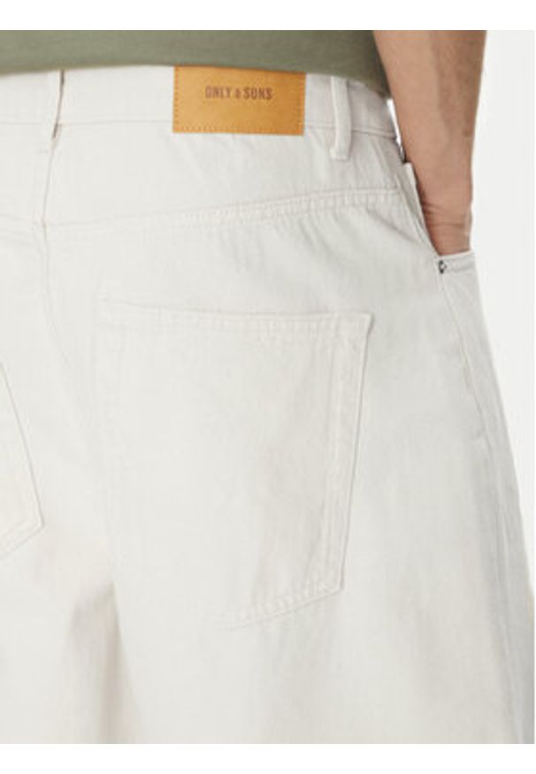 Only & Sons Szorty jeansowe Carl 22034145 Écru Balloon Fit. Materiał: bawełna