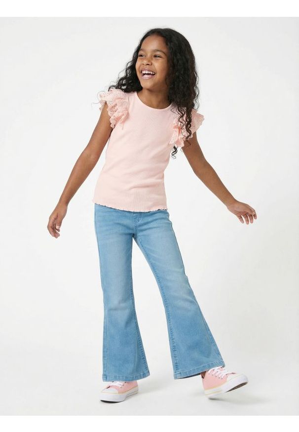 Sinsay - Spodnie jeansowe flare - niebieski. Kolor: niebieski