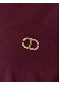 TwinSet - TWINSET T-Shirt 252TP2057 Bordowy Loose Fit. Kolor: czerwony. Materiał: bawełna #2