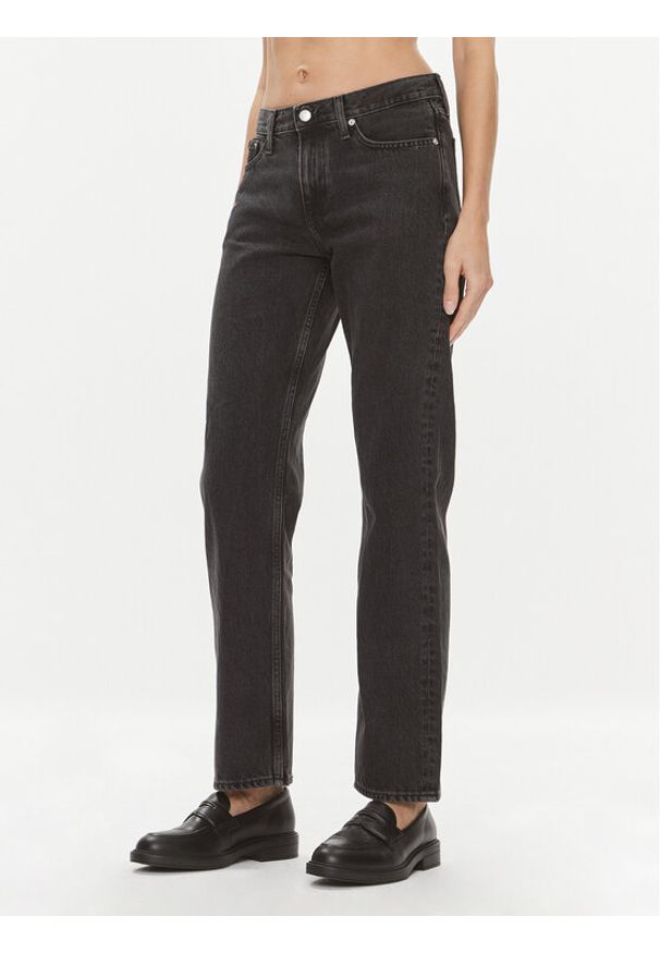 Calvin Klein Jeans Jeansy J20J222434 Czarny Straight Fit. Kolor: czarny
