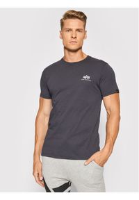 Alpha Industries T-Shirt Basic T Small Logo 188505 Szary Regular Fit. Kolor: szary. Materiał: bawełna