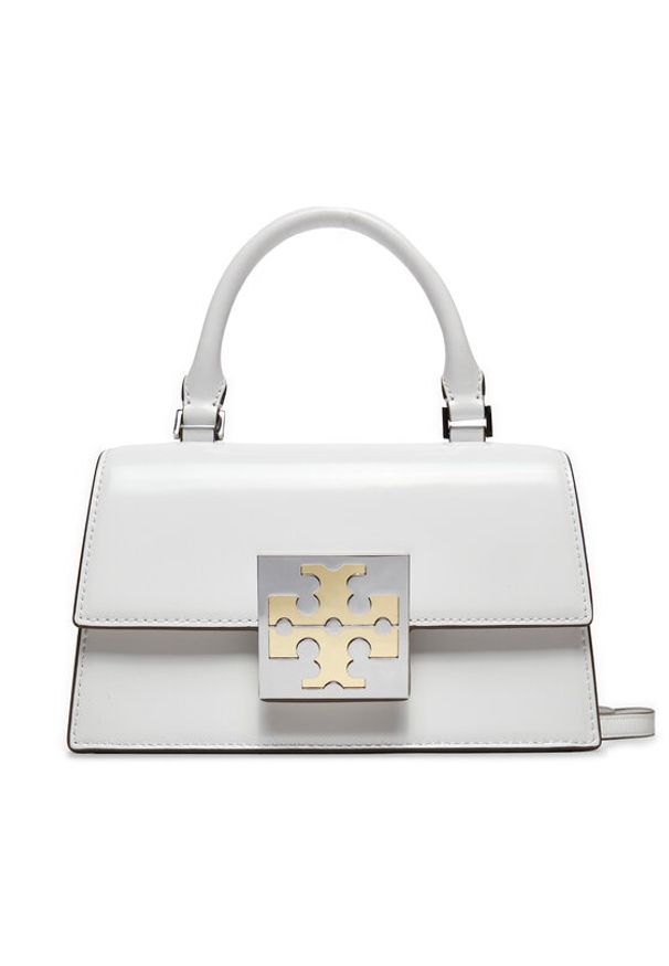 Tory Burch Torebka Bon Bon Spazzolato Mini Top-Handle Bag 148865 Biały. Kolor: biały. Materiał: skórzane