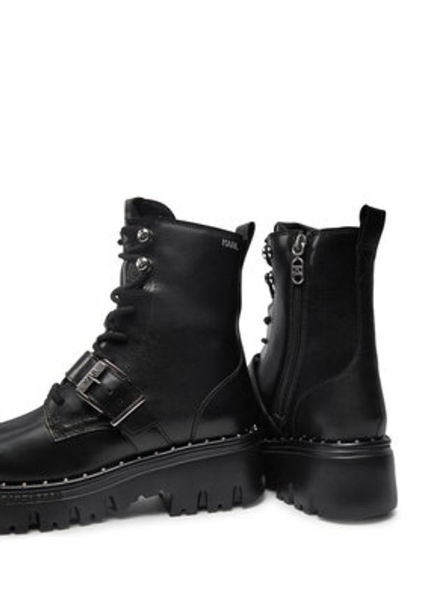 Karl Lagerfeld - KARL LAGERFELD Trapery KL45354 Czarny. Kolor: czarny. Materiał: skóra