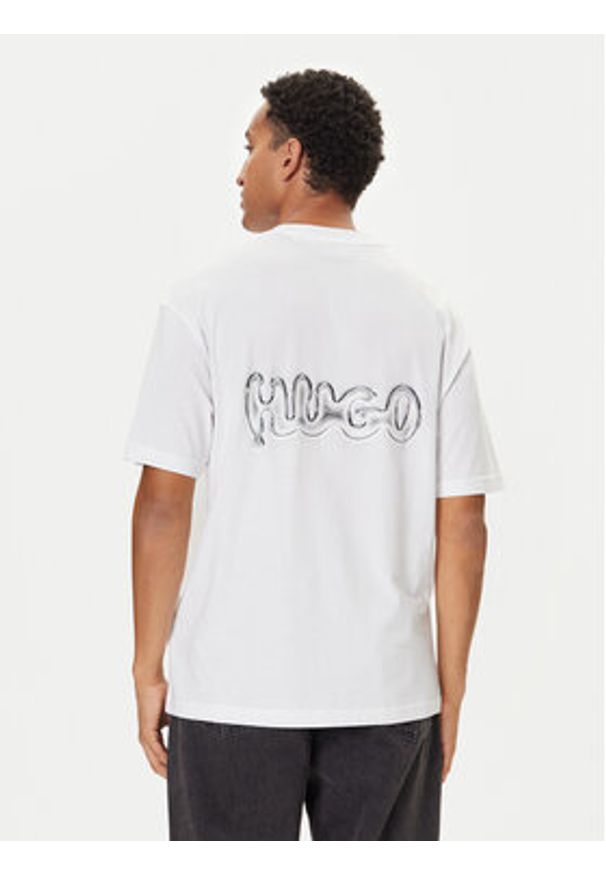 Hugo - HUGO T-Shirt Nyrotee 50549769 Biały Loose Fit. Kolor: biały. Materiał: bawełna