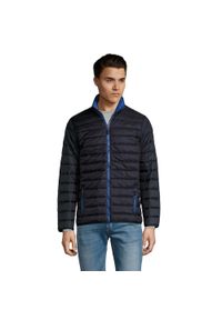 SOL'S - Męska Kurtka Ride Light Padded Jacket. Kolor: niebieski. Materiał: puch. Sport: turystyka piesza