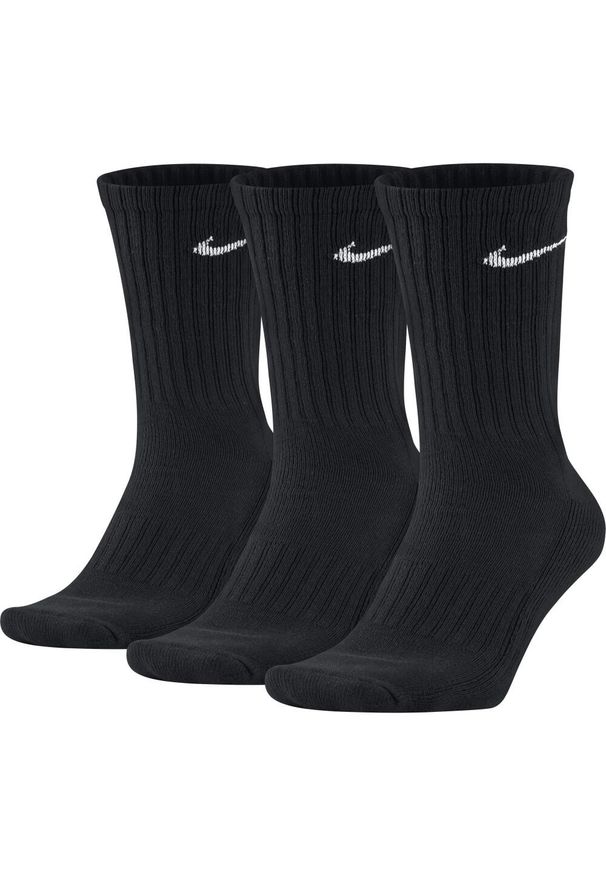Sportowe skarpetki Nike 3-pak Crew SX4508. Kolor: czarny. Sport: turystyka piesza, fitness