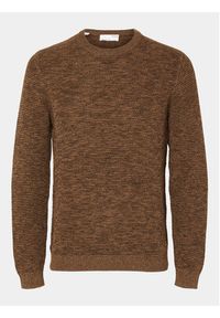 Selected Homme Sweter 16059390 Brązowy Regular Fit. Kolor: brązowy. Materiał: bawełna #5