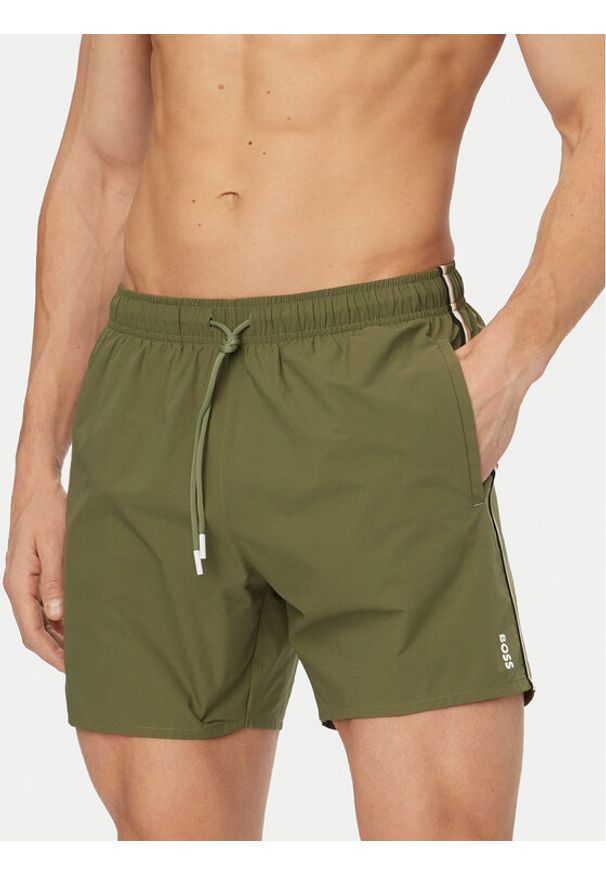 BOSS Szorty kąpielowe Iconic 50491594 Zielony jasny Regular Fit. Kolor: zielony