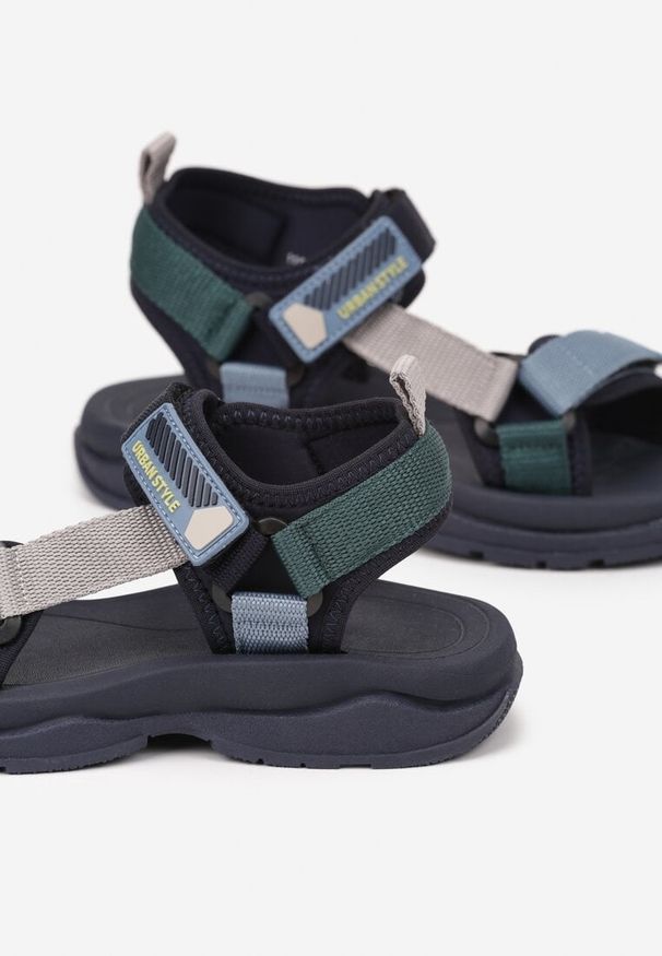 Born2be - Granatowe Sandały w Sportowym Stylu Felarosea. Okazja: na spacer, na co dzień. Zapięcie: rzepy. Kolor: niebieski. Sezon: lato. Styl: sportowy