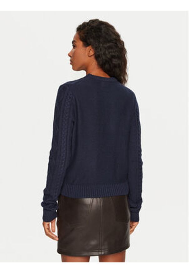 Guess Jeans Sweter W4BR13 Z3HN2 Granatowy Regular Fit. Kolor: niebieski. Materiał: syntetyk