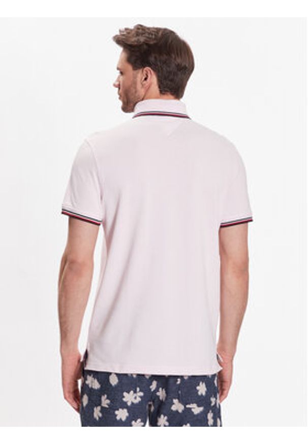 TOMMY HILFIGER - Tommy Hilfiger Polo 1985 MW0MW30750 Różowy Slim Fit. Typ kołnierza: polo. Kolor: różowy. Materiał: bawełna
