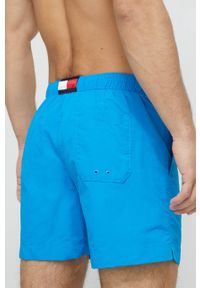 TOMMY HILFIGER - Tommy Hilfiger szorty kąpielowe kolor niebieski. Kolor: niebieski. Materiał: tkanina, poliamid #3