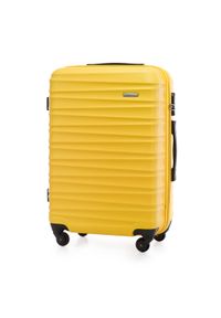 Wittchen - Średnia walizka z ABS-u z żebrowaniem żółta. Kolor: żółty. Materiał: guma #6